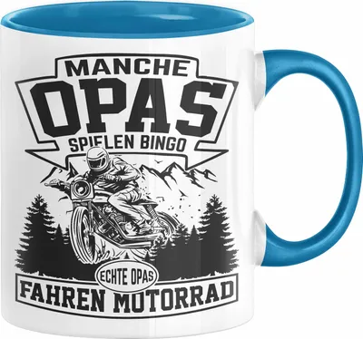 Produktbild von Motorrad Opa Tasse Geschenk Echte Opas Fahren Motorrad Geschenkidee Vatertag Opa Biker (Blau)