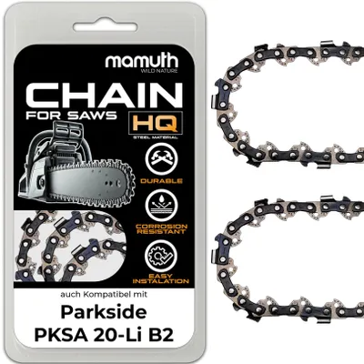 Immagine prodotto di 2x catena per motosega 25cm 1,1mm 3/8" 40 TG TG per Parkside PKSA 20-Li B2