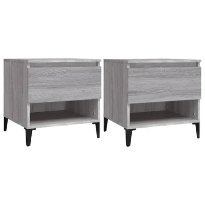 Produktbild von vidaXL Beistelltische 2 Stk. Grau Sonoma 50x46x50 cm Holzwerkstoff
