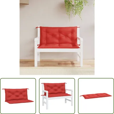 Produktbild von The Living Store Gartenbank-Auflagen 2 Stk. Rot 100x50x7 cm Oxford-Gewebe