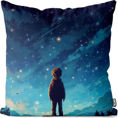 Produktbild von VOID Junge Nachthimmel Mond Kissenbezug Kissenhülle sofa couch wohnzimmer dekoration wasserfest Outdoor Garten Kissen bezug deko