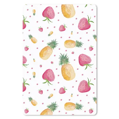 Produktbild von MuchoWow® Mauspad Mousepad Ananas - Erdbeeren - Aquarell 40x60 cm - Mousepads - Maus Mat - Pad - Mausunterlage - Schreibtisch Accesoire