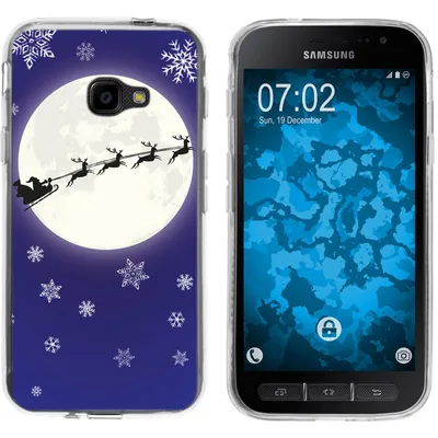 Produktbild von PhoneNatic Case kompatibel mit Samsung Galaxy Xcover 4 / 4s Silikon-Hülle X Mas Weihnachten Santa - Snowflakes M4