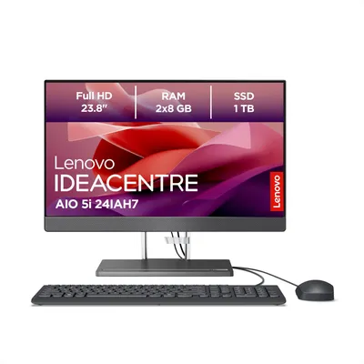 Zdjęcie produktu dla Lenovo IdeaCentre AIO 5 24IAH7, 60,5 cm (23.8"), Full HD, Intel® Core™ i5, 16 GB, 1 TB, Windows 11 Home