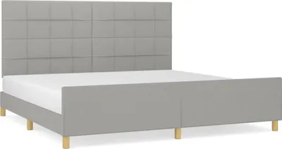 Produktbild von vidaXL Bettgestell ohne Matratze Hellgrau 200x200 cm Stoff