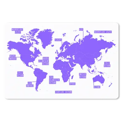 Produktbild von MuchoWow® Mauspad Mousepad Weltkarte - Lila - Einfach 27x18 cm - Mousepads - Maus Mat - Pad - Mausunterlage - Büroartikel - Desk Matten