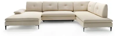 Produktbild von Masseno Ecksofa BREZZA mit Schlaffunktion U-Form, Sofa mit Bettkasten, Wohnzimmersofa, Couch, Soffa, Bettsofa, Couchgarnitur- Beige, ABRIAMO 03