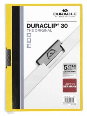 Produktbild von Durable Duraclip 30, Transparent, Gelb, PVC, 30 Blätter, A4, 1 Stück(e)