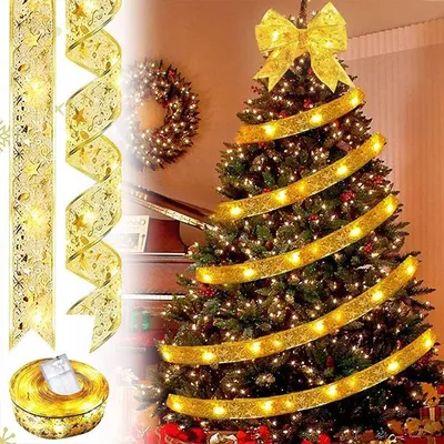 Lichterkette für Weihnachtsbaum, LED Weihnachtsbeleuchtung mit Batterie, 5 m - Ribby