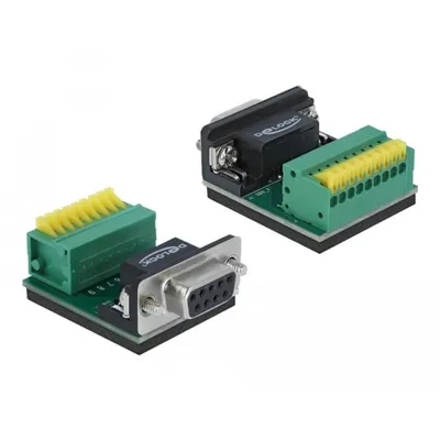 Produktbild von DELOCK Terminalblock mit Drucktaster zu D-Sub 9 Pin Buchse
