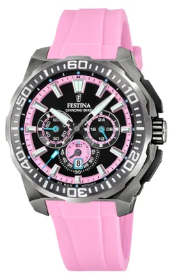 Produktbild von Festina Herrenuhr Chrono Bike Armbanduhr Kautschuk rosa UF20725/2