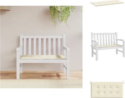 Produktbild von vidaXL Gartenbank-Auflage Creme 100x50x3 cm Oxford-Gewebe -  Sitzpolster