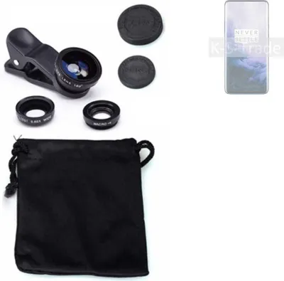 Produktbild von K-S-Trade Smartphone Kamera Linsen Set Kompatibel mit OnePlus 7 Pro 5G 3in1 Clip-On Kamera Adapter Macro Weitwinkel FishEye Fischauge Objektiv Linse