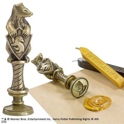 Image de cachet de cire Harry Potter - Hufflepuff 10 cm bronze