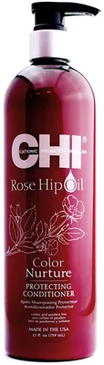 Zdjęcie produktu dla CHI Rose Hip Oil, Kobiety, Włosy zniszczone, Włosy suche, Ciemne włosy, Ochrona koloru, Nawilżający, Odżywiający, Świecący, 739 ml, Buteleczka z pompką, Olej z dzikiej róży