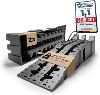 Produktbild von Auffahrrampen PKW 2er Set – 5 t belastbar, Auto, Wohnmobil, Anhänger