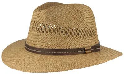 Luftiger Gartenstrohhut Traveller mit Kunstlederband von Hut-Breiter in beige