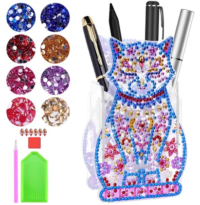 Diamond Painting Stiftehalter Katze, DIY-Set für Kinder