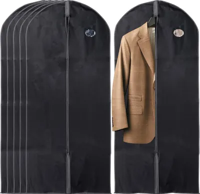 Produktbild von Vilde | Kleidersack - Schwarz - 60x135 cm - 6 Stück - Bekleidungsschutz - Anzugtasche