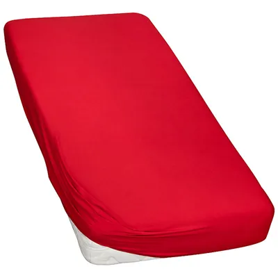 Produktbild von MOON-Luxury Spannbettlaken Jersey Stretch 230g/m² 97% Mako-Baumwolle 3% Elasthan-rot-120x200 - 120x220