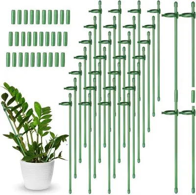 Productafbeelding van Unyqoos® Verstelbare plantensteunen van glasvezel en kunststof – Set met klemmen en verbindingsstukken voor orchideeën, rozen en tomaten, geschikt voor binnen- en buitengebruik