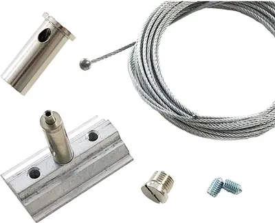 Produktbild von Seilabhängung 2m mit Deckenhalter + Düse unten silber