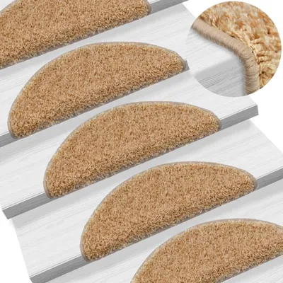 Image de The Living Store Tapis de marche 10 pcs. 56x20 cm Crème