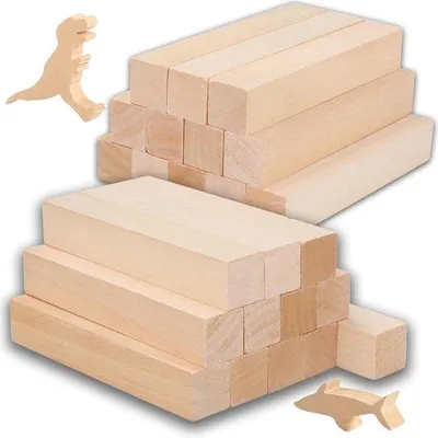 Image de 24 bâtonnets en bois de tilleul naturel de 10 cm pour enfants
