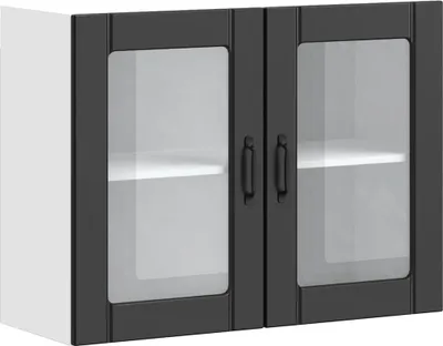 Immagine prodotto di vidaXL Pensile da cucina con anta in vetro Lucca nero a base di legno