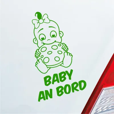 Produktbild von Auto Aufkleber Baby an Bord on Tour Lustig 17x28 cm Hellgrün Sticker Heckscheibenaufkleber