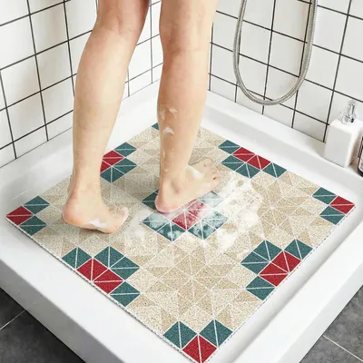 Image de Omgoods - Tapis antidérapant pour douche, 60 x 60 cm, idéal pour la salle de bain et la douche