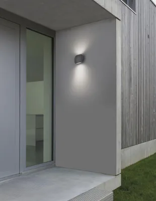 Produktbild von Nova Luce COMO LED Wandleuchte Grau 2x3W IP54 Warmweiss 15x7x11cm 741662