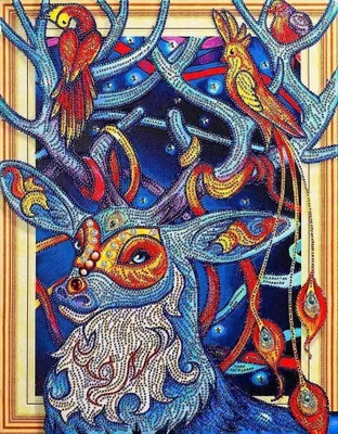 Produktbild von Diamantstickerei Fröhlicher Hirsch 47x57 cm