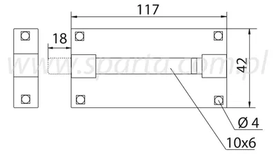 Produktbild von Stahl Zasuwka 152 mm schwarz Türriegel
