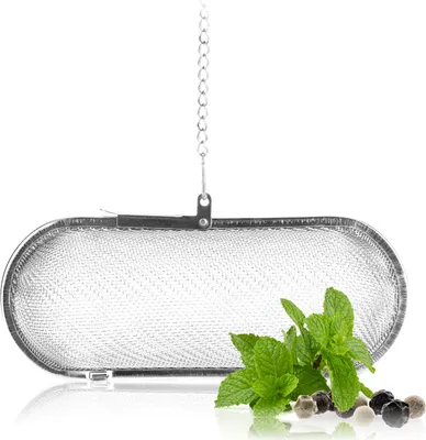 Produktbild von com-four® Teesieb aus rostfreiem Edelstahl 304, spülmaschinengeeignet - 11 cm Tee-Ei für losen Tee, Gewürze und Kräuter - feinmaschiger Teefilter mit Kette - Gewürzsieb zum Mitkochen - Kräutersieb