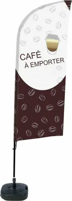 Produktbild von Showdown Displays Beachflag Alu Wind Komplett-Set Kaffee To Go Französisch