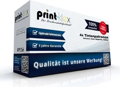 Produktbild von Print-Klex 4x Kompatible Tintenpatronen kompatibel mit Bother DCPJ770Series DCPJ772DW DCPJ774DW LC-3213 LC 3213 LC3213 Black Cyan Magenta Yellow - Office Print Serie