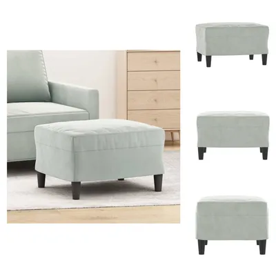Produktbild von vidaXL Fußhocker Hellgrau 60x50x41 cm Samt - Polsterhocker