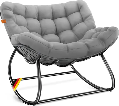 Produktbild von KESSER® Schaukelstuhl für drinnen & draußen Schaukelsessel ergonomisch