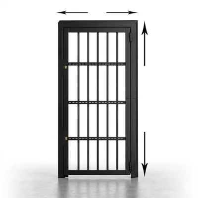 Produktbild von Türgitter ausziehbar 70–120 × 170–225 cm Schwarz – Einbruchschutz Sicherheitsgitter für Türen aus verzinktem Stahl, verstellbar