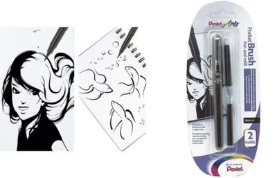 Produktbild von Pentel Blister Kalligrafiepinsel + Patrone