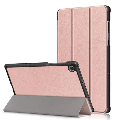 Produktbild von Lenovo Tab M10 FHD Plus Hülle - Tri-Fold Ständer Klapphülle mit Schlaf/Wach-Funktion - Roségold