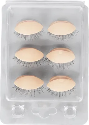 Image de Paupi?res avec cils, 3 paires de faux cils en fibre synthétique T?te de mannequin Paupi?re interchangeable Modèle d'exposition Outils de salon pour débutants ��