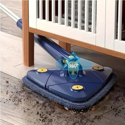 Produktbild von Famanu Mopset 360° drehbar - Dreieckige Mop mit langem Stiel