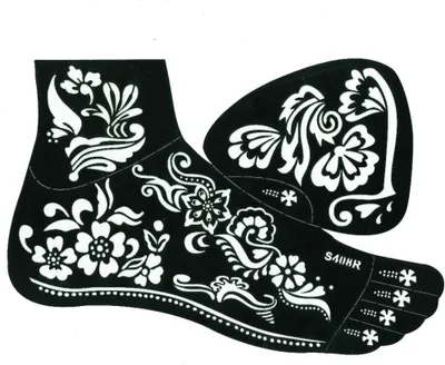 Produktbild von Henna Tattoo Schablone für den rechten Fuß