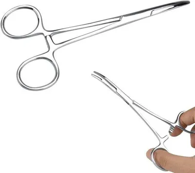 Image de Pince à poils d'oreille professionnelle en une seule pièce avec verrouillage pour un toilettage précis des animaux (acier inoxydable)