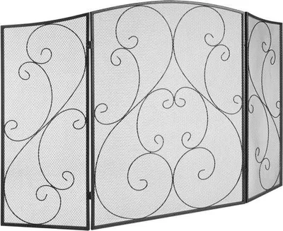 Image de Grille de poêle en fer, 121,92 cm, 3 pièces, style vintage, 0-40 °C, pour protéger le poêle contre les étincelles