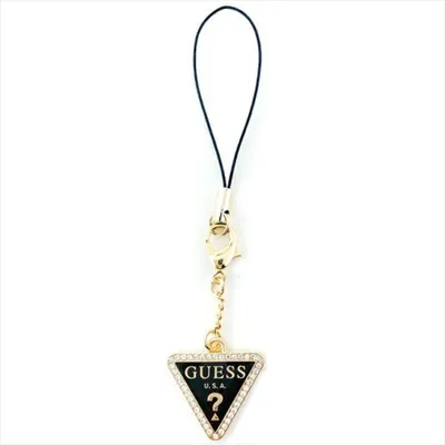 Produktbild von Guess Phone Strap Triangle Diamond Charm with Rhinestones Anhänger Schwarz