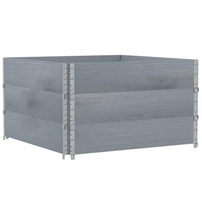 Zdjęcie produktu dla vidaXL Rama górna palety 3 szt. Szary 100x100 cm lite drewno sosnowe