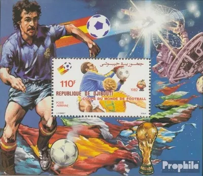 Produktbild von Briefmarken Dschibuti 1982 Mi Block54A (kompl.Ausg.) postfrisch Fußball-WM in Spanien